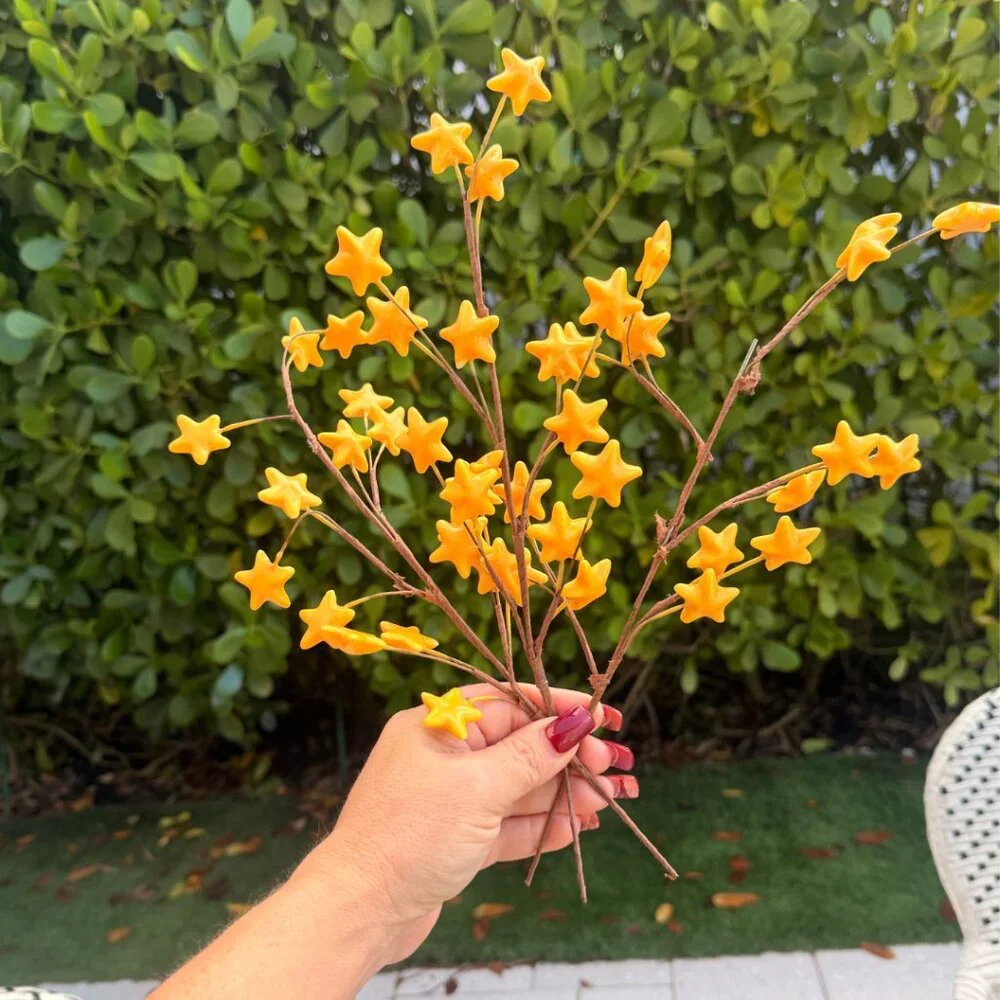 Vintage Yellow Gold Star Floral Stem Picks Mickey Mouse Disney Xmas Tree Wreath
